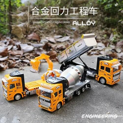 Childrens Engineering Car Toy Alloy Car Model Toy Excavator Truck Pull Back 1:48