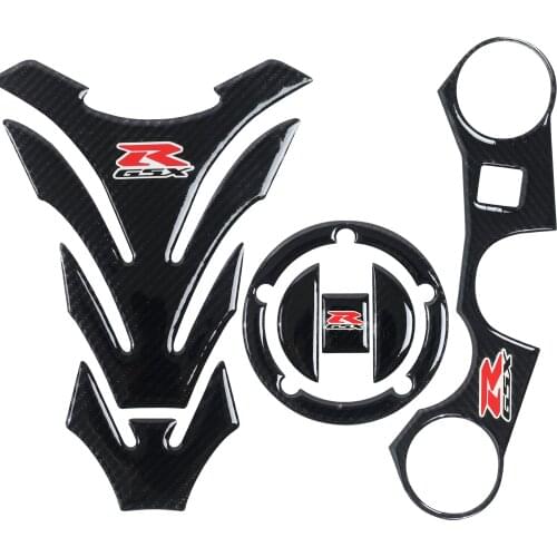 For Suzuki GSX-R GSXR 600 750 2006-2017 GSXR 1000 2007-2008 Tank Cover Pad Sticker Triple Clamp Cap 5D Carbon Decal