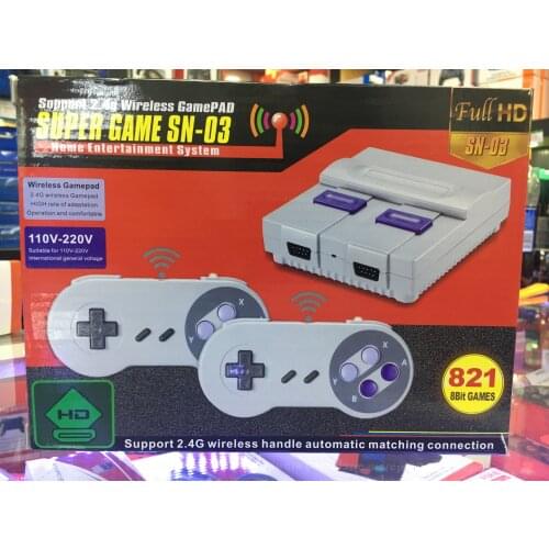 Super Retro Game Console HD 821 games Retro Video Game Console For Snes Game with 2 Wireless Gamepad Controller HD HD TV Out