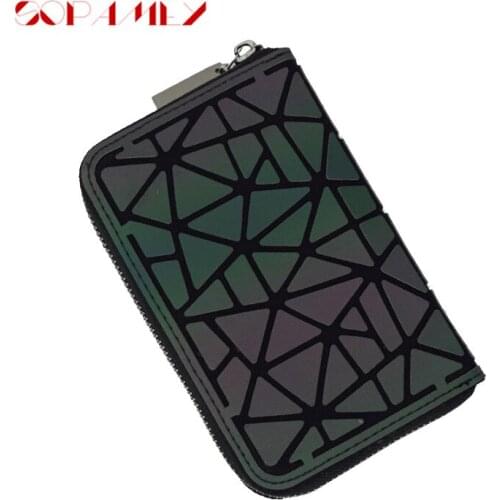 2021 New Wallets Zipper Women Short Wallet Luminous Diamond Lattice Standard Wallet Purse Women Card Holder Clutch Coin Pocket