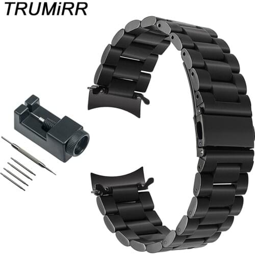 22mm Curved End Stainless Steel Watchband +Tool for Samsung Gear S3 Classic Frontier Sports Watch Band Wrist Strap Link Bracelet