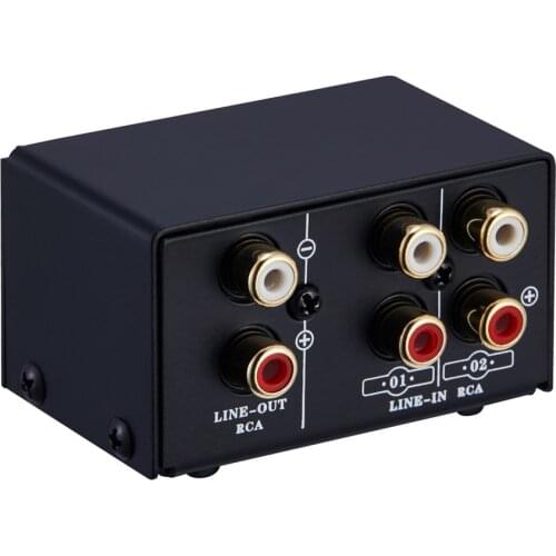 Audio source selector 2 way RCA stereo audio switch selector box 2 in 1 RCA audio switcher with volume balance adjustment