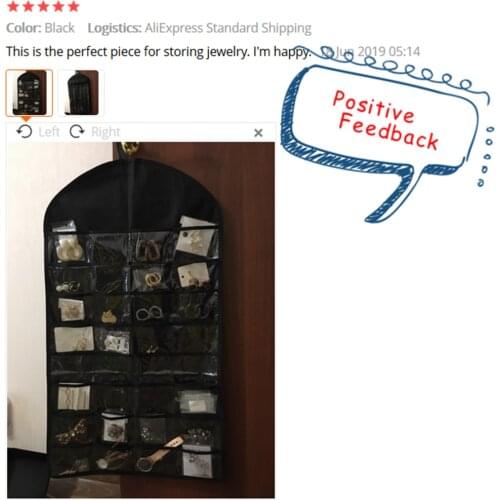 Hot Sale Fashion Jewelry Hanging Bag Necklace Bracelet Earring Display Bags 32 Pockets 18 Hook Jewelry Pouch Wardrobe Organizer