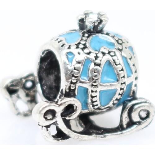 Pumpkin cart beads plata de ley charms original bracelet jewelry valentines day mary poppins bijoux Dy59