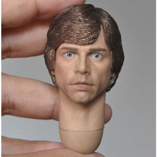 1/6 Mark Hamill Skywalker Head Carving SW Young Luke Head Sculpt with Long Neck Model Fit 12'' Male Action Figure Body