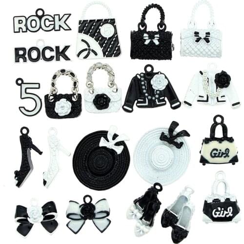 10pcs Spray Paint Set Clothes Bag Hat High Shoes Bow Enamel Charms Metal Pendant Earring DIY Fashion Garment Jewelry Accessories