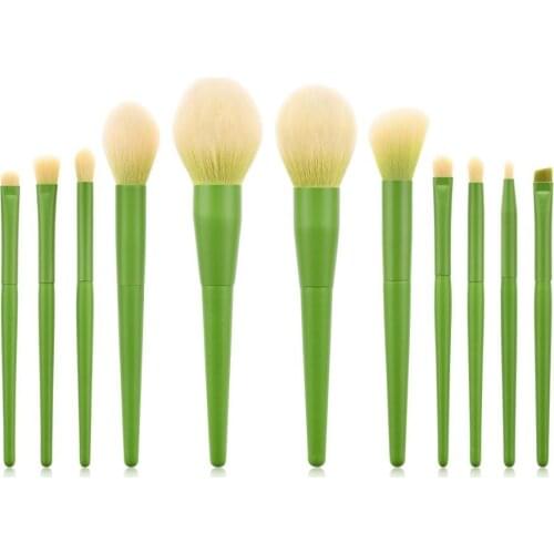 Wholesale 11pcs Professional Cosmetics Brush Set Eyeshadow Foundation Concealer Brush Wood Handle Brush Set
