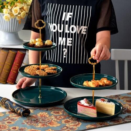 2/3 Tier Ceramic Phnom Penh Bread Cake Stand Holder Party Tableware Dessert Storage Rack Afternoon Tea Wedding Decor PlatesZH685