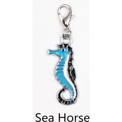 20pcs/lot DIY Blue Floating Sea Horse Dangle For New Arrive Glass Lockets Nacklace (Free Shipping) CM429