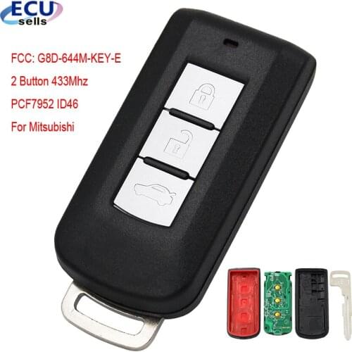 3 Button Smart Remote Key Fob 433Mhz PCF7952 ID46 for Mitsubishi Lancer Outlander ASX FCC: G8D-644M-KEY-E