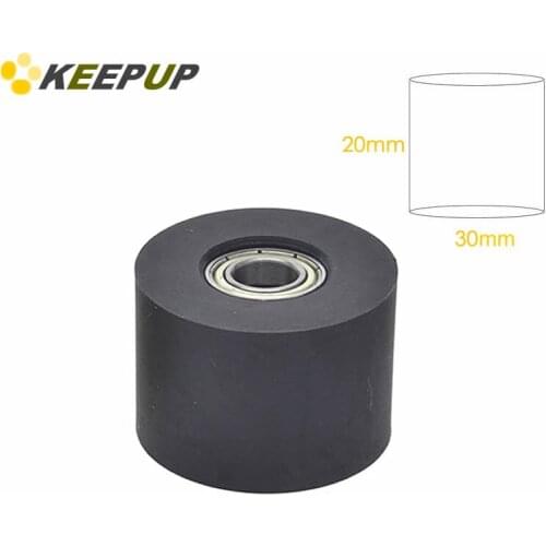 30x20mm,black PU polyurethane rubber wheel, Unpowered roller Wear resistance, Soft surface,guide bearing pulley