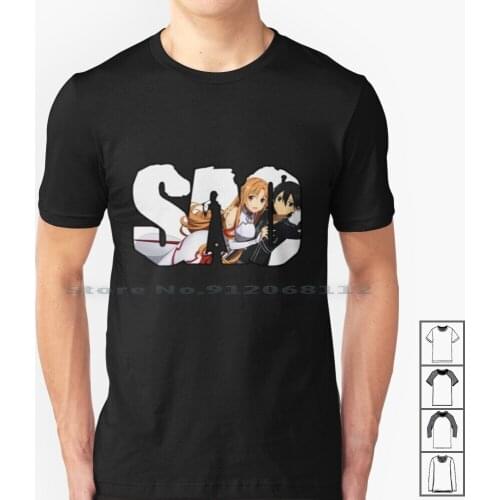 Asuna Kirito Sao T Shirt 100% Cotton Sao Sword Art Online Asuna Kirito Manga Anime Girl Attack On Titan Eureka 7 Deadman Re