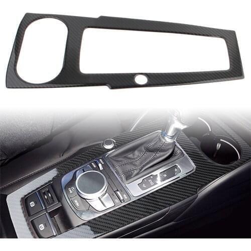 Carbon Fiber Car Accessories Center Console Gear Shift Panel Frame Cover For Audi A3 2014 2015 2016 2017 2018 2019 RHD