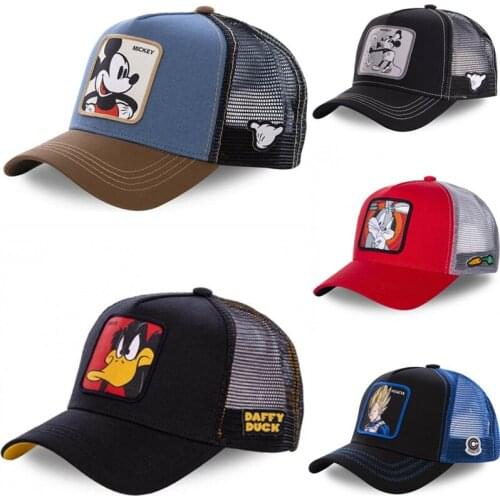 High Quality Disney Cartoon Anime Snapback Cotton Baseball Cap Men Women Hip Hop Dad Mesh Trucker Hat Dropshipping