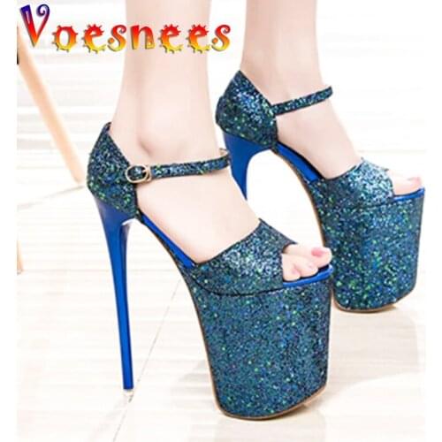 Voesnees 2020 Summer New Sandals Women Shoes 20cm Super High Waterproof Platform High Heels Female Stiletto Plus Size Shoe Women