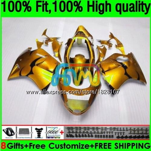 CBR1100 XX For HONDA Blackbird CBR 1100XX 02 03 05 06 07 132BS.65 CBR1100XX 2002 2003 2004 2005 2006 2007 Fairings Golden black