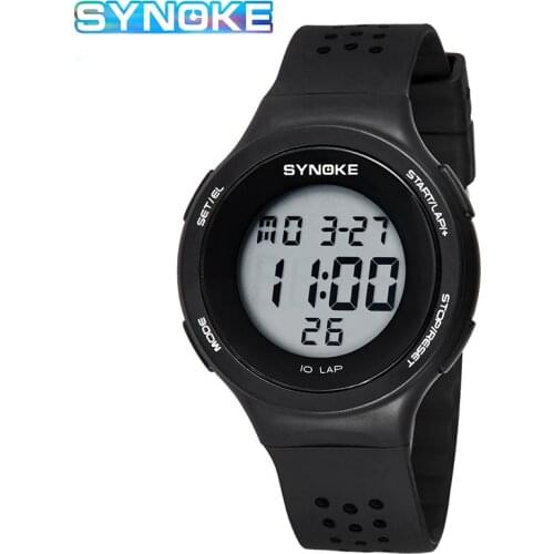 SYNOKE Luxury Brand Thin Digital Watch Women Waterproof Men Sport Watches Chronograph Boy Girl Electronic Clock reloj deportivo