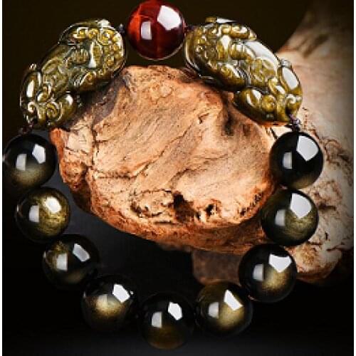 Feng Shui Wealth Pixiu Bracelet Oriental Lucky Animal Bracelet Obsdain Piyao Beaded Bracelet Good Luck Jewelry Gift