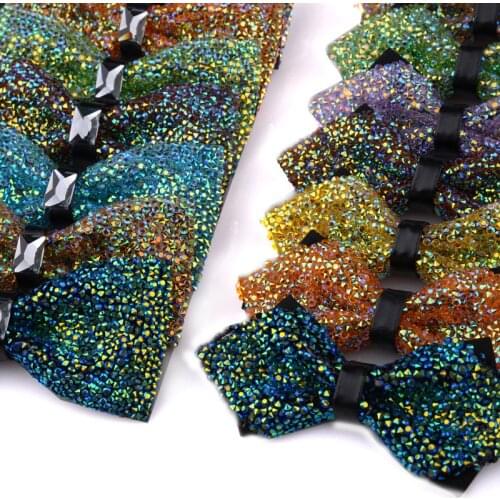 Mens Luxury Diamond Crystal Gem Bowties Fashion Wedding Party Accessories gravatas Neckwear Banquet Male Bow Tie Butterfly