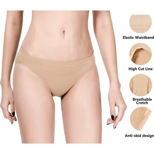 Girls Ballet Briefs Women & Girls Gymnastics Leotard High Leg Cut Ballet Underwear Underpants Simple Solid Nude Dancing Briefs