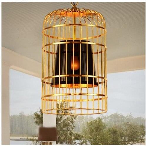 Creative Gold Iron Cage Droplight Modern LED Pendant Light Fixtures For Dining Room Hanging Lamp Home Decor Indoor Lighting