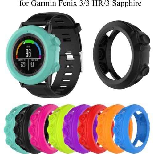 Soft Silicone Case for Garmin Fenix 3/ Fenix3 HR/ Sapphire/ Quatix 3/ Tactix Bravo Smart Watch Protector Cover Shell Accessories