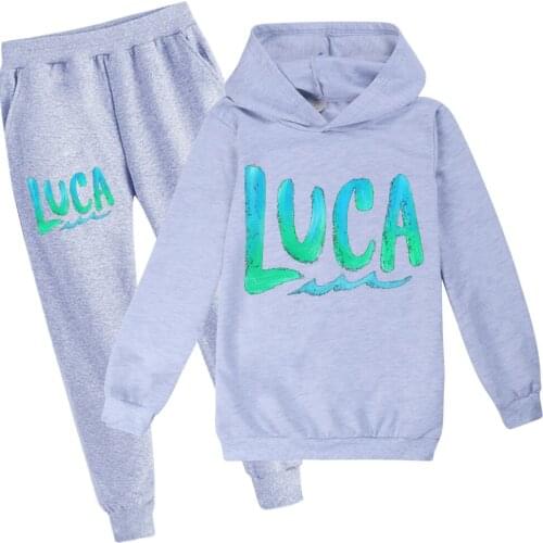 2022 New Year TrackSuits Kids Luca Hoodies Sports Pants 2 Pieces Set Children Causal Toddler Boys Clothing Sets Girls Outfits