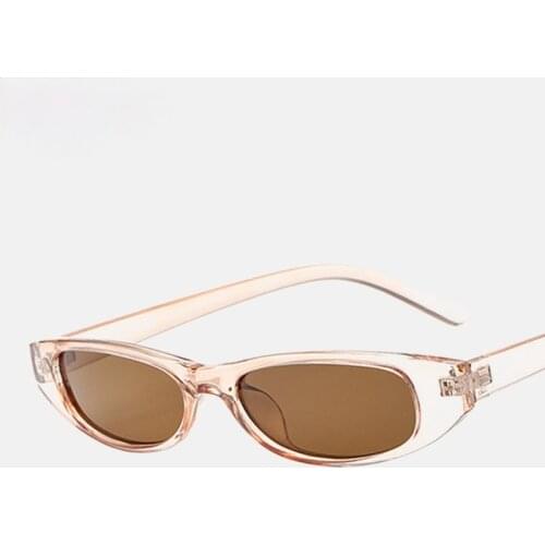 New Ladies Retro Drop-shaped Sunglasses Fashion Small Rectangle Cat Eye Sunglasses Ladies Small Frame Brand Glasses