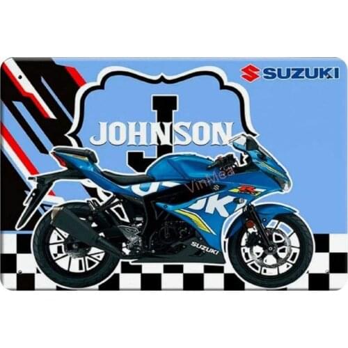 Motorbike J Johnson Novelty Parking Retro Metal Tin Sign Plaque Poster Wall Decor Art Shabby Chic Gift
