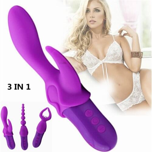 Rechargeable Bullet Vibrator Sex Toy Sets AV Wand Massager Masturbator Anal Plug Adult Flirt Products Nipple Clip For Women Men