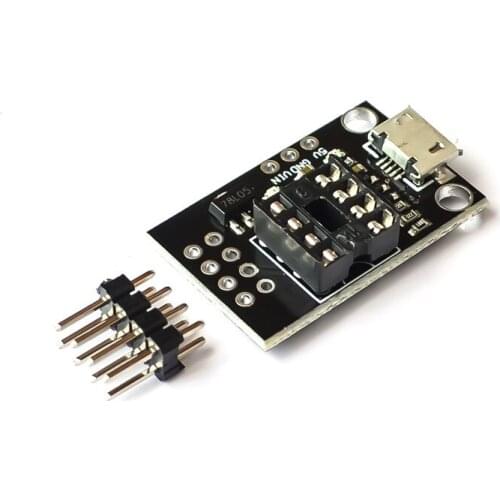 Pluggable Development Board For ATtiny13A/ATtiny25/ATtiny45/ATtiny85 Programming Editor Micro Usb Power Connector
