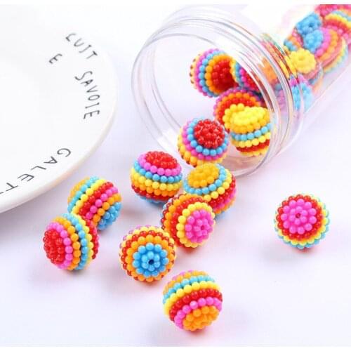 10/12/14/18/20mm Rainbow Acrylic Round Loose Spacer Bayberry Beads For DIY Necklace Bracelet Childrens ToyJewelry Making