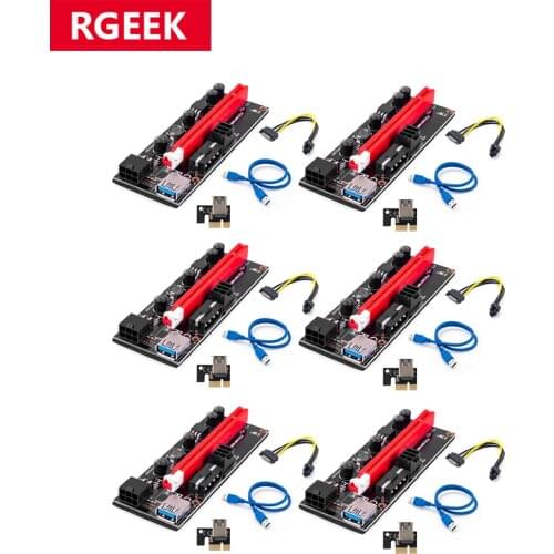 NEW USB3.0 008S PCI-E pci e Riser Express 1X 4x 8x 16x Extender Riser Adapter Card SATA 15pin to 6pin Power Cable райзер