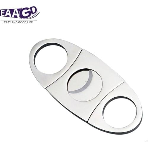 Cigar Cutter Stainless Steel Double Blade Guillotine Scissors for Most Size of Cigars
