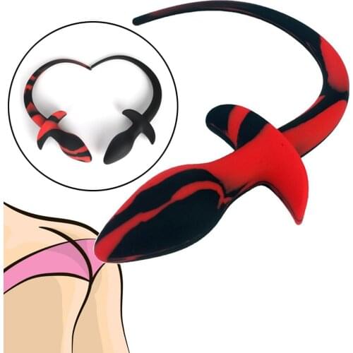 Silicone Long Dogtail Anal Plug Dildo Anal Stimulator Prostate Massager G-Spot Butt Plug Sex Porn Tail Cosplay Couple Sex Toys