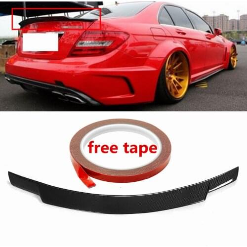 High quality Carbon Fiber Rear High Kick Trunk Spoiler Wing for Mercedes For Benz W204 C250 C300 C63 08-14