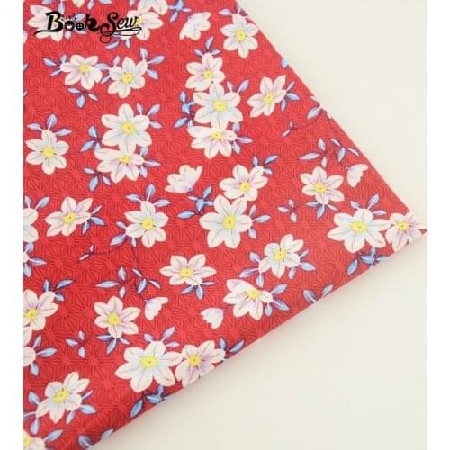 Booksew 100% Cotton Poplin Fabric Home Textile Flower Soft Sewing Tissue Tecido For DIY Clothing Girls' Dress Shirt Patchwork CM