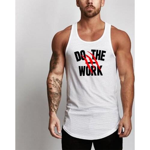 Workout Casual Fashion Mesh Mens Tank Top Fitness Brand Singlets Sleeveless Bodybuilding Gym Tanktops Vest Stringer Undershirt