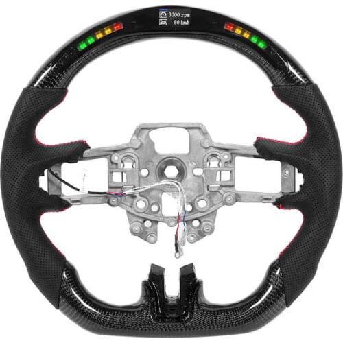 Carbon Fiber Steering Wheel LED Shift Lights Display Fit for Ford Mustang V6 EcoBoost GT Shelby 2015 2016 2017 Car Accessory