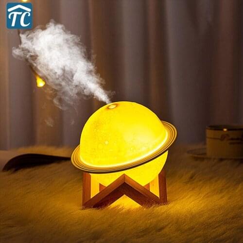 200ml Air USB Humidifier Moon Lamp Night Light Night Cool Mist Purifier for Office Rechargeable Bedroom Desktop Planet Light