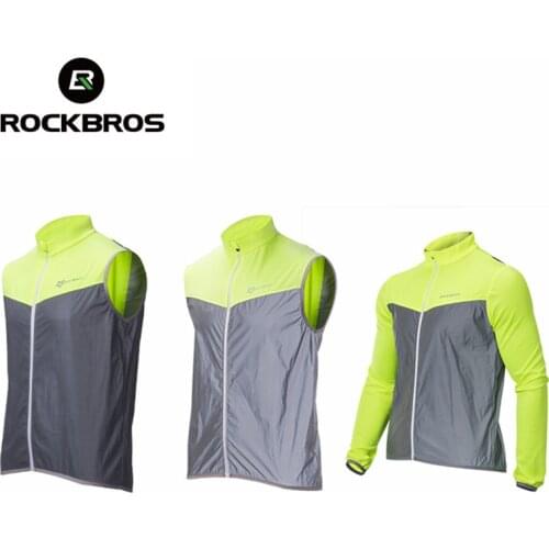 ROCKBROS Cycling Reflective Vest Bike Running Jersey Sleeveles Bike Vest Night Safety Walking Bicycle Reflective Vest Coat