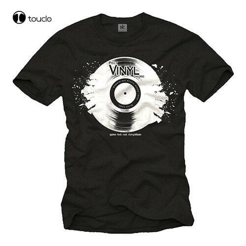 Vintage Electro House Music Mens T-Shirt With Vinyl Men Turntable Dj Shirt