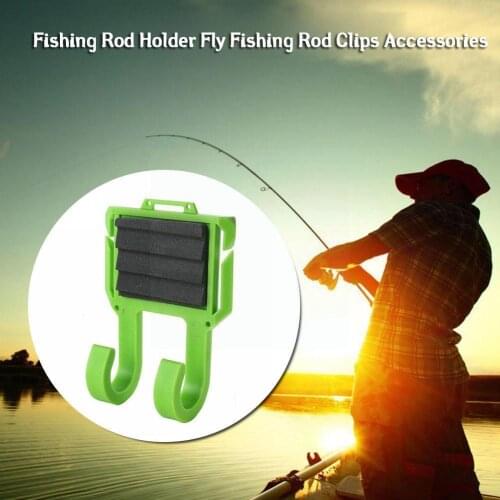 1pcs Fly Fishing Rod Holder Clips Abs Green Rod Support Belt-mounted Wading Free Tackle Pesca Iscas Both Tools Fish Hands W U4M0