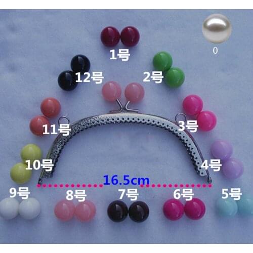 16.5cm silver color colorful candy kiss buckle women coin bag metal clasp purse frame