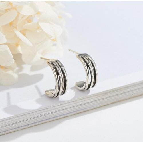 925 Sterling Silver vintage Stud Earrings for Women Girls Fashion jewelry brincos brinco korean earrings