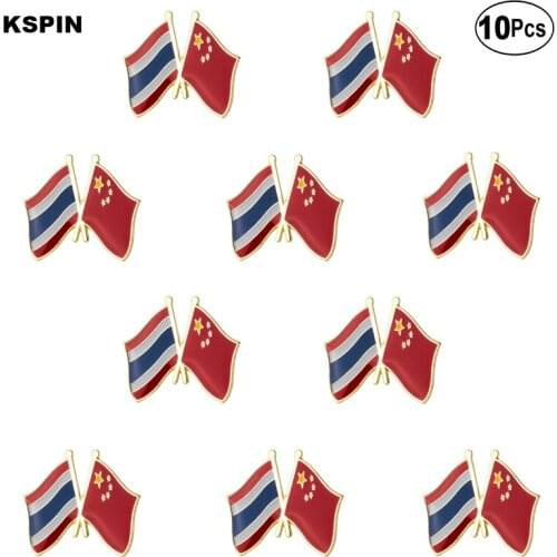 Thailand & China Lapel Pin Flag badge Brooch Pins Badges 10Pcs a Lot