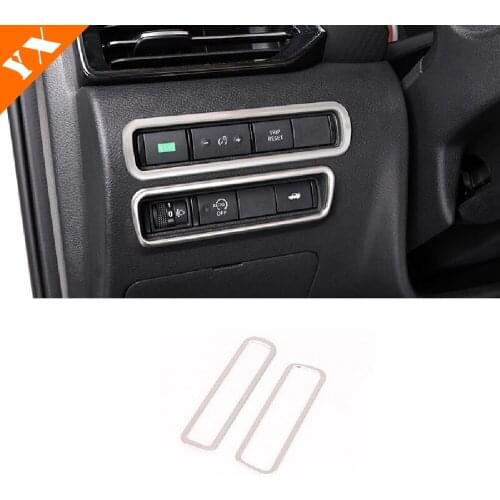 For Nissan Sentra 2020 Car Headlamps Adjustment Button Switch Control Cover Trim Car Styling Accessories Stainless Steel 1pcs