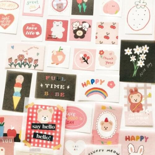 1 Pack ( 40 pieces) Cute Bear Romantic Paper Decorative Stickers Kids Handbook Decoration