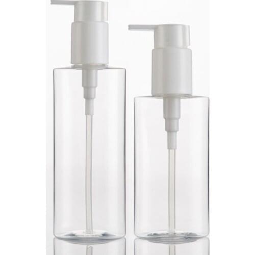 300PCS/LOT Plastic 120ml 200ml Bottle Empty Refillable Lotion Pump Bottle Cosmetic Container With white pumpBottle-Ellipse style