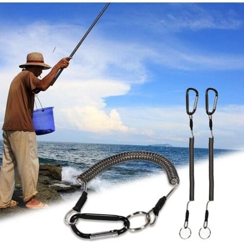 5Pcs Elastic Steel Wire Portable Fishing Coil Rope Safe Lanyard pesca кукан для рыбалки для рыбалки Fishing Rope